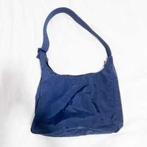 BAGGU Navy Nylon Shoulder Bag